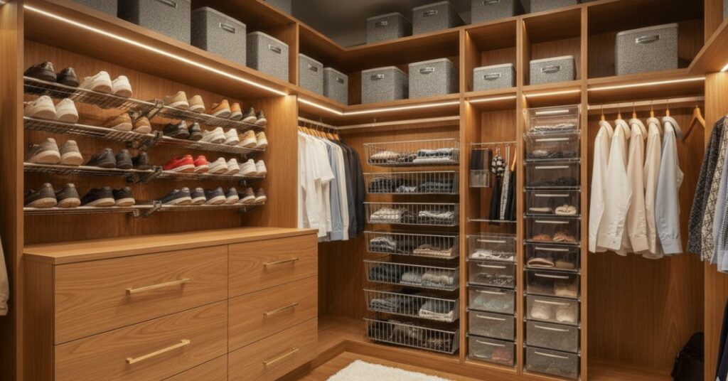 Incorporate Drawers and Racks in Closet Layouts